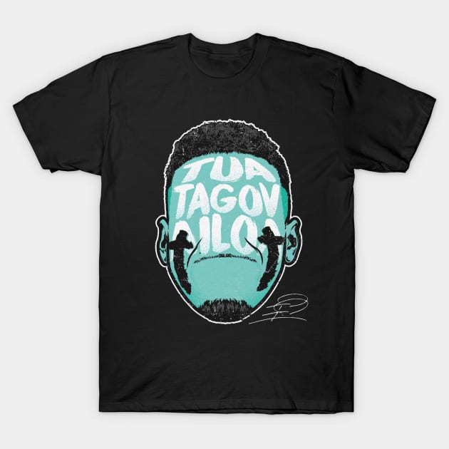 Tua Tagovailoa Miami Player Silhouette T-Shirt by Buya_Hamkac